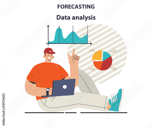 Business data analysis for forecast. Employee planning a new project,