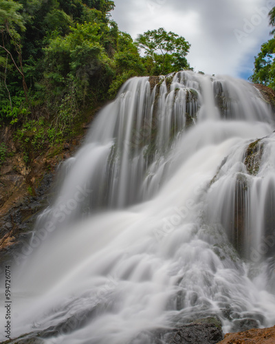  Long exposure of a waterfall in Costa Rica rainy forest