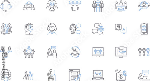 Gathering people line icons collection. Assembly, Meeting, Congregation, Rally, Conference, Convention, Gathering vector and linear illustration. Convocation,Symposium,Summit outline signs set
