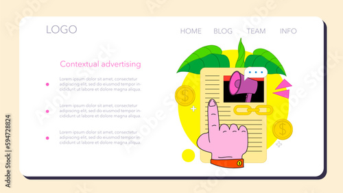 Passive income in the internet. Character making money on contextual