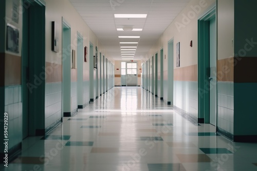 Photo of an empty hallway in school © Thomas Parker