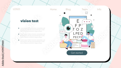 Ophthalmologist web banner or landing page. Idea of eyesight