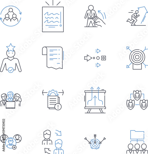 Trading organization line icons collection. Exchange, Market, Share, Investment, Forex, Commodities, Stocks vector and linear illustration. Options,Derivatives,Brokerage outline signs set