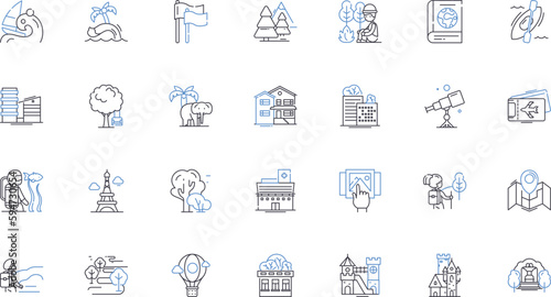 Catering company line icons collection. Delicious, Gourmet, Creative, Professional, Elegant, Fresh, Innovative vector and linear illustration. Seasonal,Local,Sustainable outline signs set