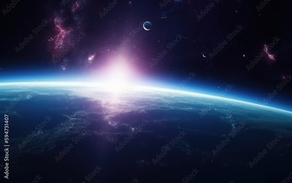 3D illustration of Deep space background, full of stars and galaxies, Generative AI