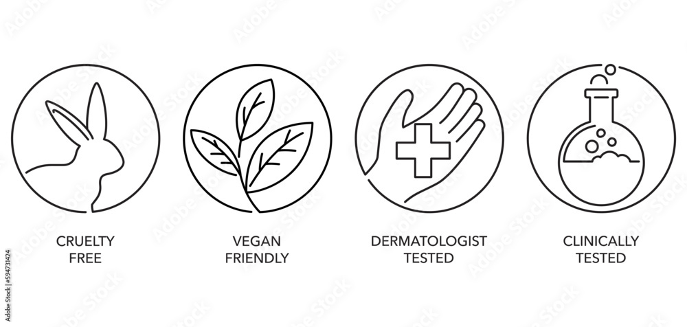 Icons set in thin line for labeling of products Icons set in thin line for labeling of products