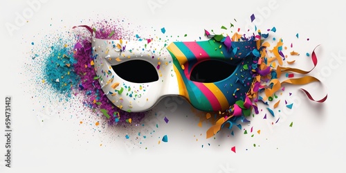 carnival mask isolated on white background, ia generative © Benetti Arts ™