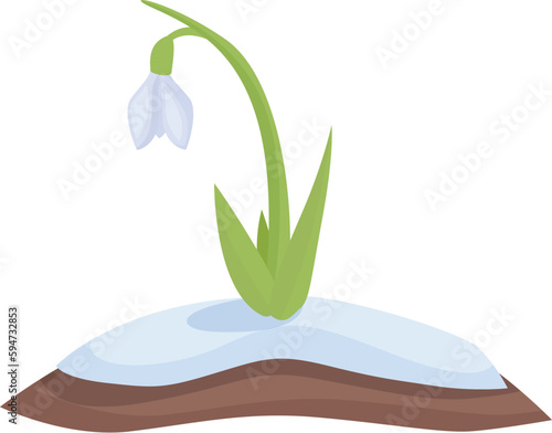 Snowdrop petal icon cartoon vector. Spring flower. Flora leaf