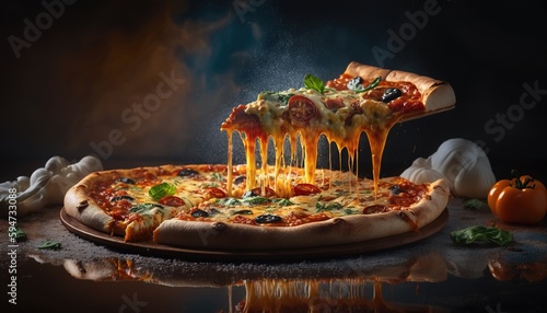 pizza on the table, generative ai