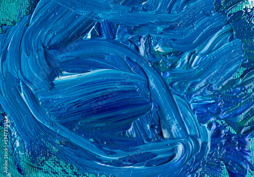 Abstract brush strokes of acrylic colors photo