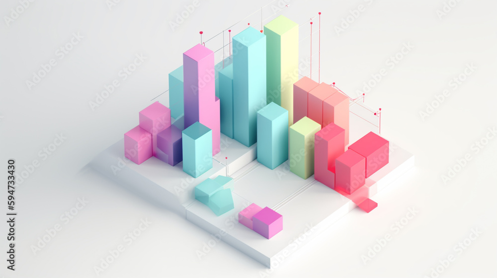 3d. visual representation of data, clean vector graphic 3d. visual representation of data, clean vector graphic