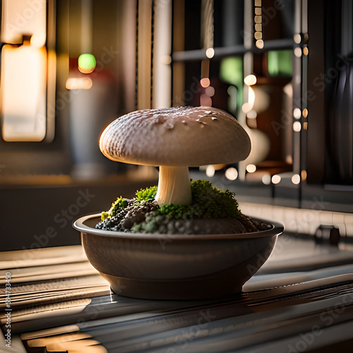 mushrooms on a wooden table
