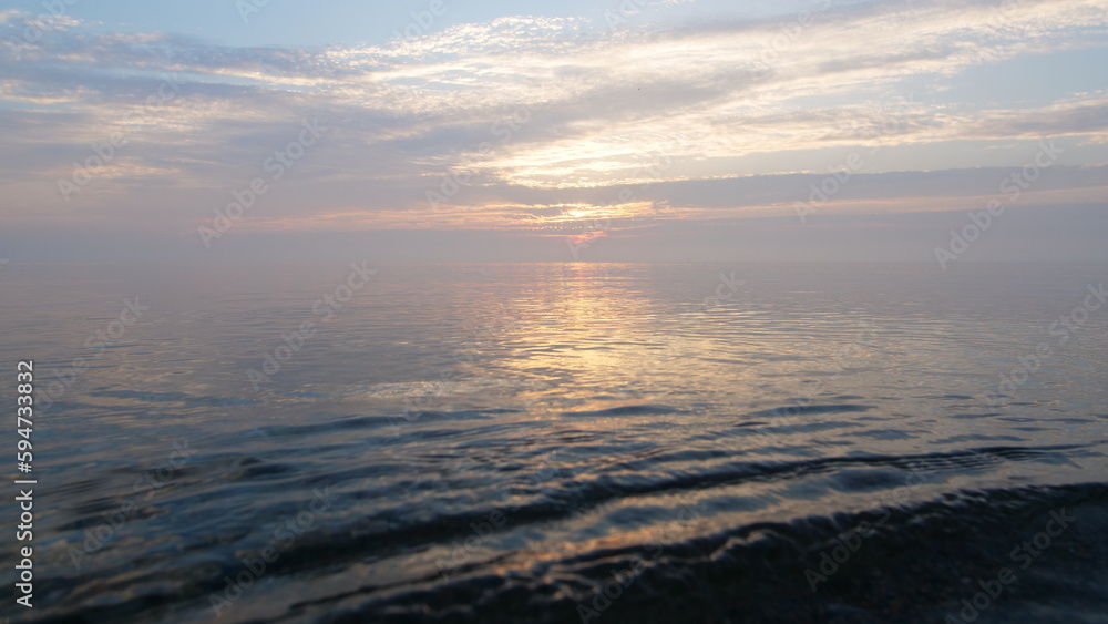 Dramatic Blue Orange Abstract Sunrise Over The Water Dramatic Blue Orange Abstract Sunrise Over The Water