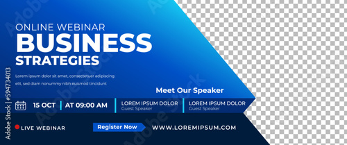 Modern business webinar template horizontal banner design