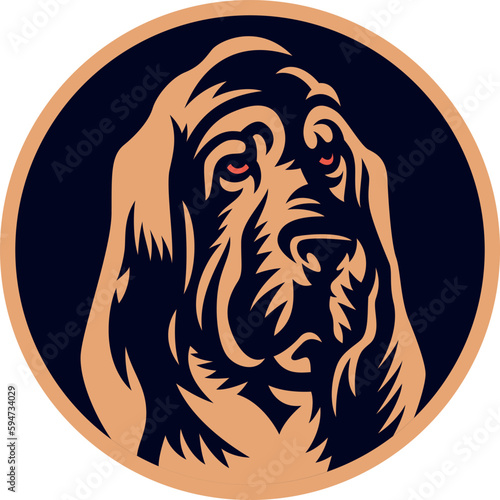 Bloodhound Head Round Logo Design