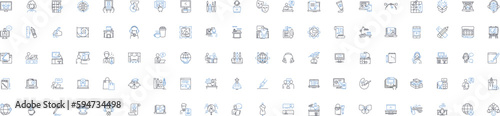 Independent contractor line icons collection. Self-employment, Freelancing, Project-based, Autonomy, Entrepreneurship, Flexibility, Ownership vector and linear illustration. Non-employee