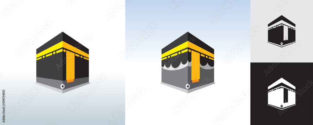 Kaaba vector illustration in flat style for icon or logo. Kaaba vector illustration in flat style for icon or logo.