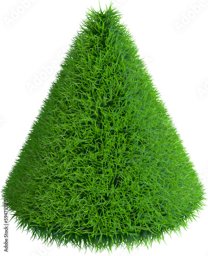 Cone from grass. 3D renderi...