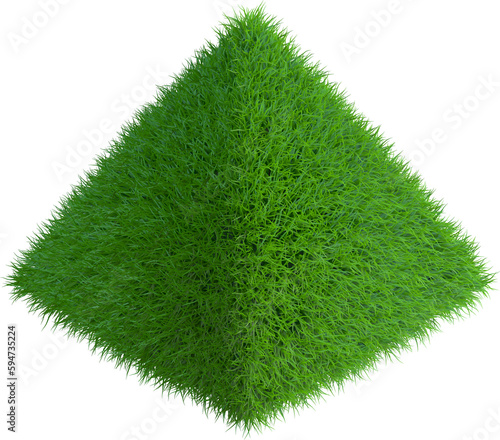 Pyramid from grass. 3D rend...