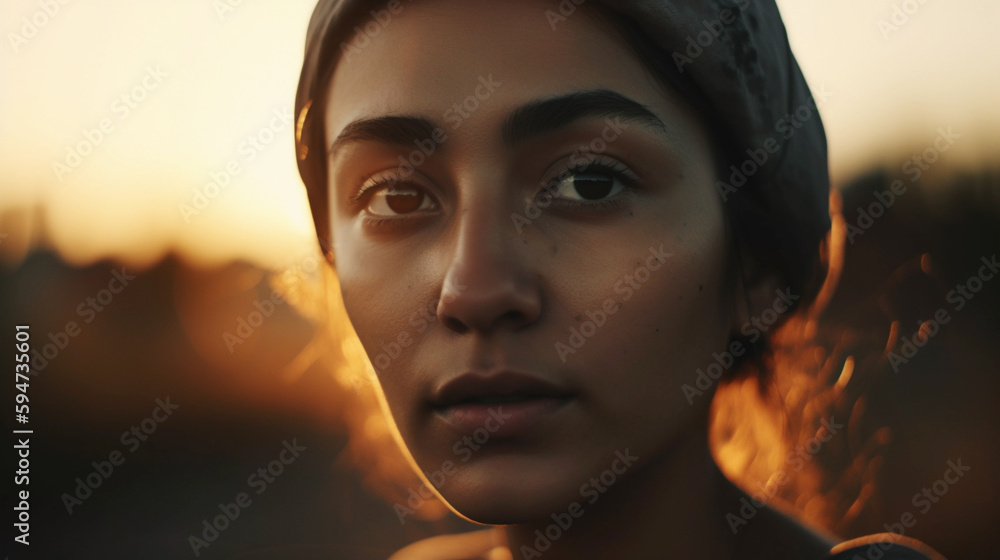 Close up portrait of woman's face, Generative AI Close up portrait of woman's face, Generative AI