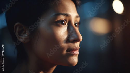 Wallpaper Mural Close up portrait of woman's face, Generative AI Torontodigital.ca