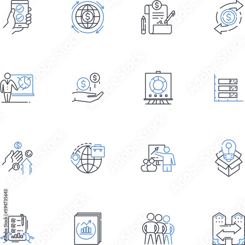 Elaboration line icons collection. Elaborate, Detail, Expound, Amplify, Refine, Extend, Enhance vector and linear illustration. Elucidate,Augment,Develop outline signs set