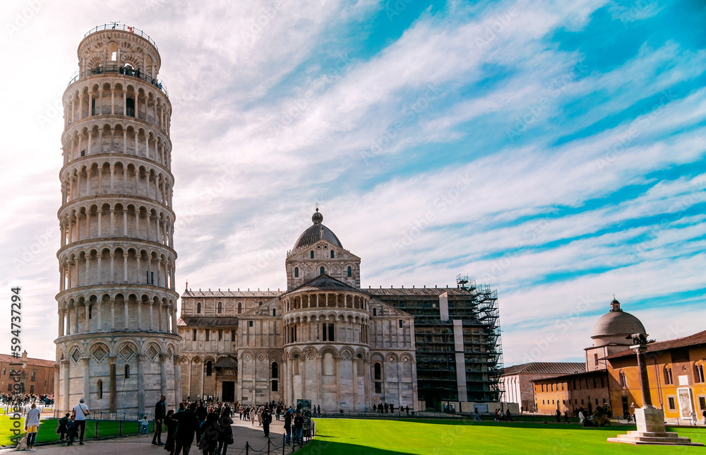 Medieval city of Pisa in Tuscany , Italy