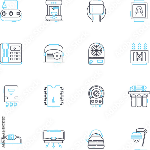 Power tools linear icons set. Drills, Saws, Sanders, Planers, Routers, Grinders, Hammer drills line vector and concept signs. Screwdrivers,Nailers,Staplers outline illustrations