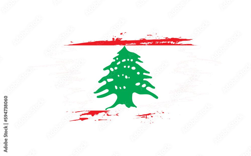 Creative hand-drawn brush stroke flag of LEBANON country vector illustration Creative hand-drawn brush stroke flag of LEBANON country vector illustration