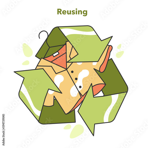 Zero waste concept. Upcycling or reuse of old clothes. Eco tips for reducing