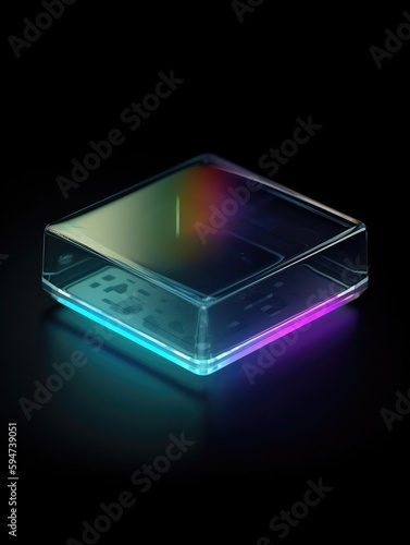 A modem icon with translucent glass isometric view