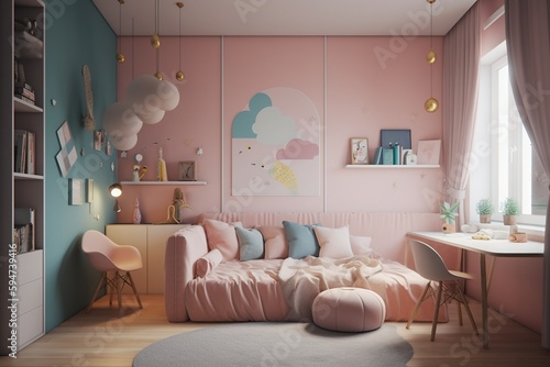 A modern minimalist childrens room