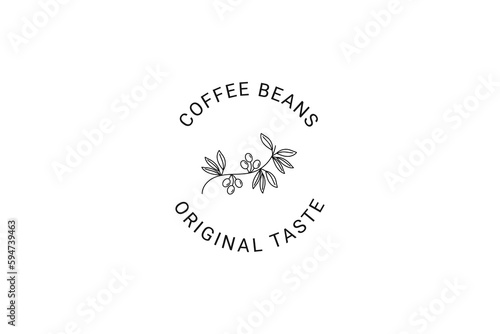 premium coffee plant logo inspiration with leaves for caffe