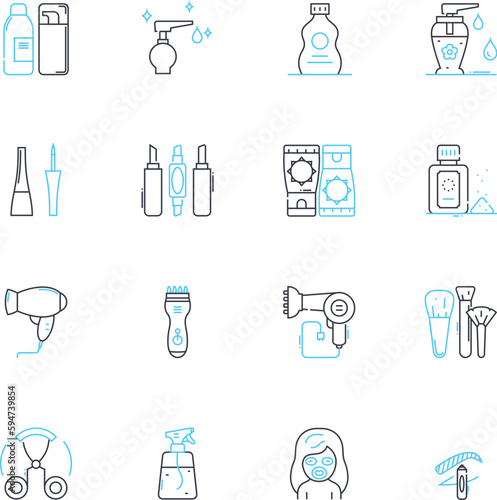 Glamour linear icons set. Elegance, Sophistication, Opulence, Sparkle, Radiance, Extravagance, Allure line vector and concept signs. Luxury,Glamor,Prestige outline illustrations