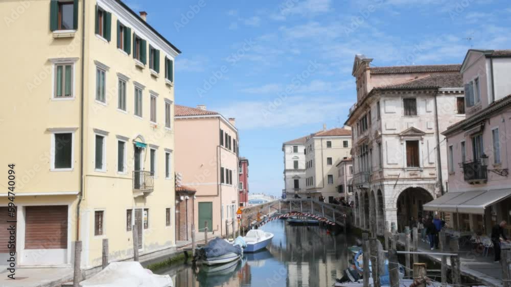 Chioggia, Italy, view of the Vena canal and Caneva bridge Chioggia, Italy, view of the Vena canal and Caneva bridge