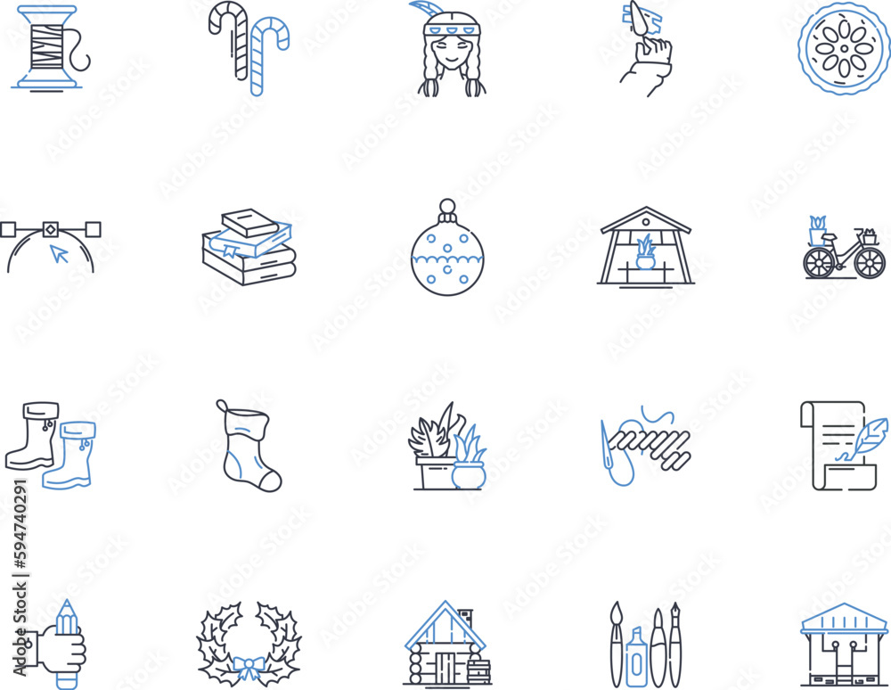 Inventive company line icons collection. Innovation, Creativity, Ingenuity, Resourcefulness, Originality, Piering, Inventiveness vector and linear illustration. Breakthrough,Disruptive,Revolutionary