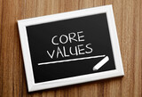 ?halkboard with text Core Values