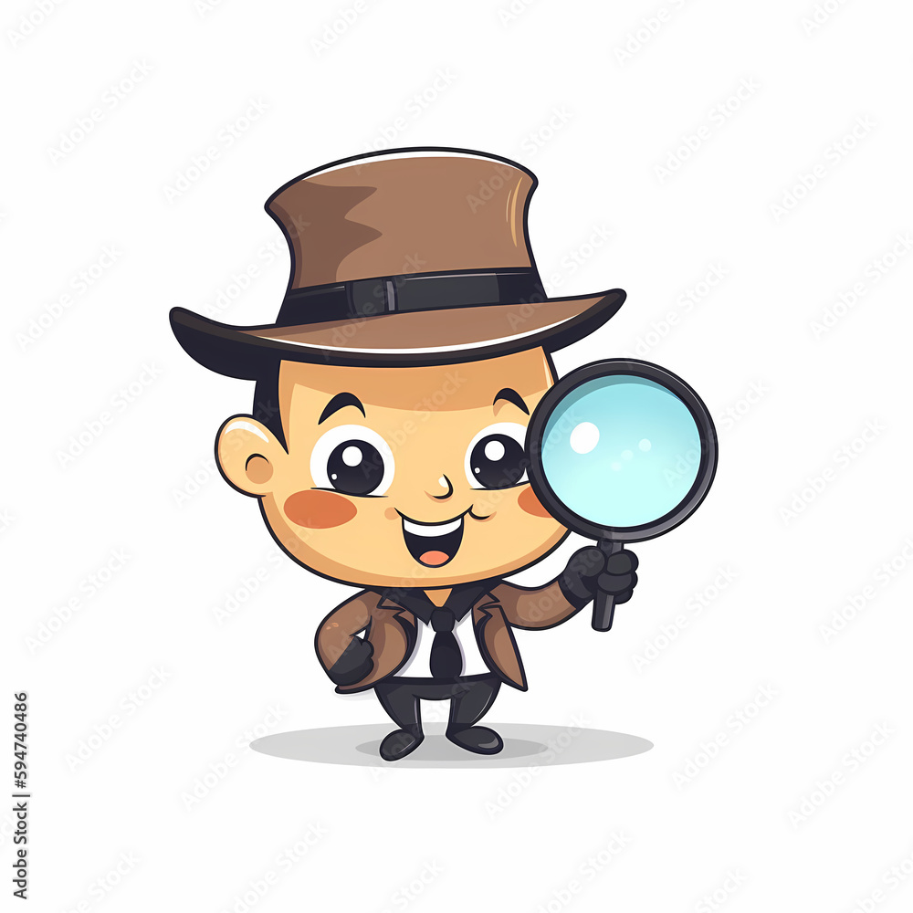 Detective illustration. Generative AI