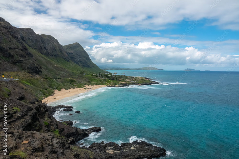 Spectacular scenery along the famous North Shore of Oahu Island, Hawaii, USA

