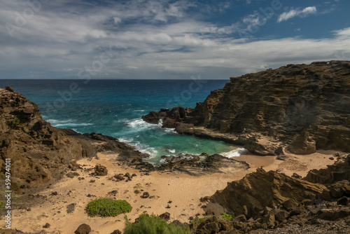 Spectacular scenery along the famous North Shore of Oahu Island, Hawaii, USA 