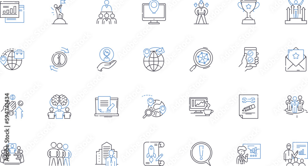 Executive officers line icons collection. Leadership, Management, Decision-making, Strategy, Vision, Communication, Innovation vector and linear illustration. Responsibility,Planning,Accountability Executive officers line icons collection. Leadership, Management, Decision-making, Strategy, Vision, Communication, Innovation vector and linear illustration. Responsibility,Planning,Accountability