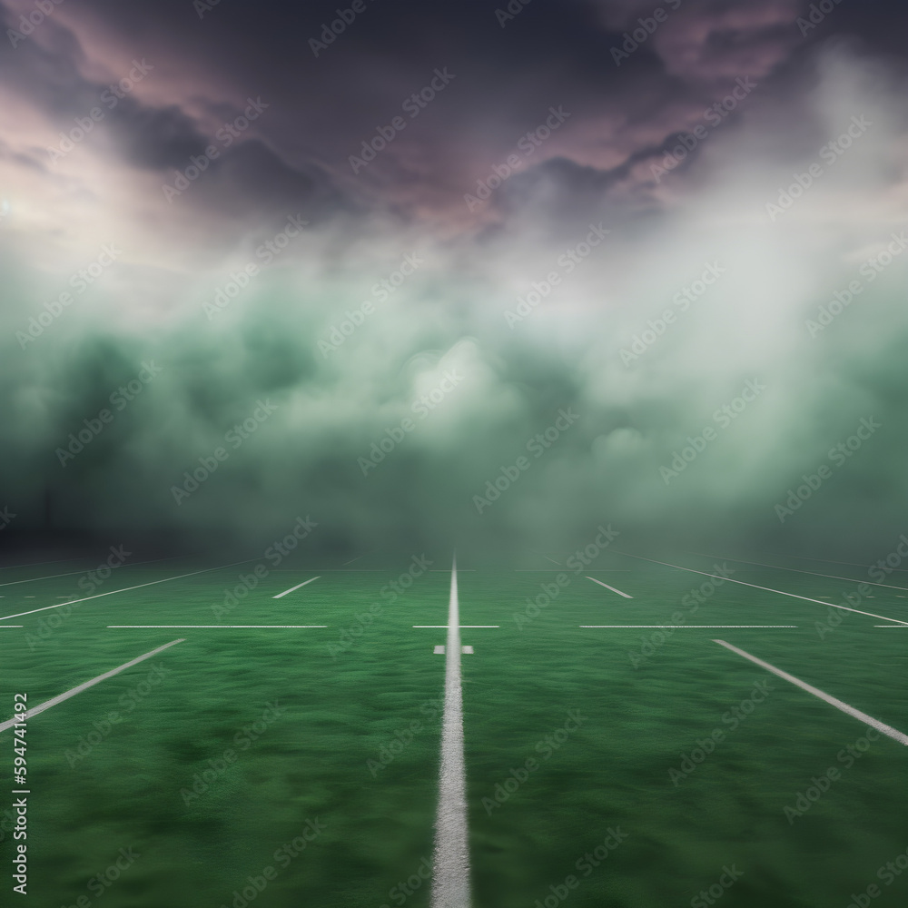 Obraz premium Green Storm Over Football Field 