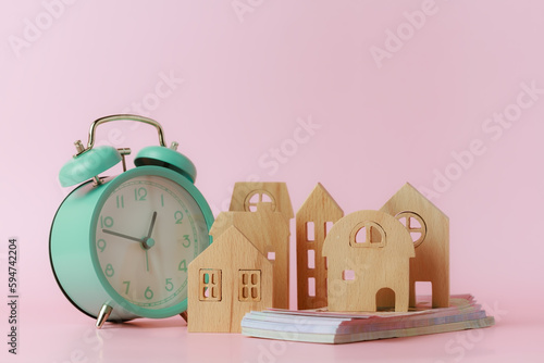 A bell alarm clock with woo...