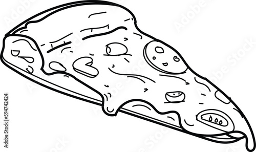 Pizza with melted cheese 
