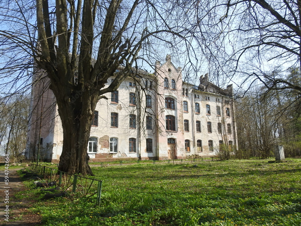old house in the park in waldau near kaliningrad, russia old house in the park in waldau near kaliningrad, russia