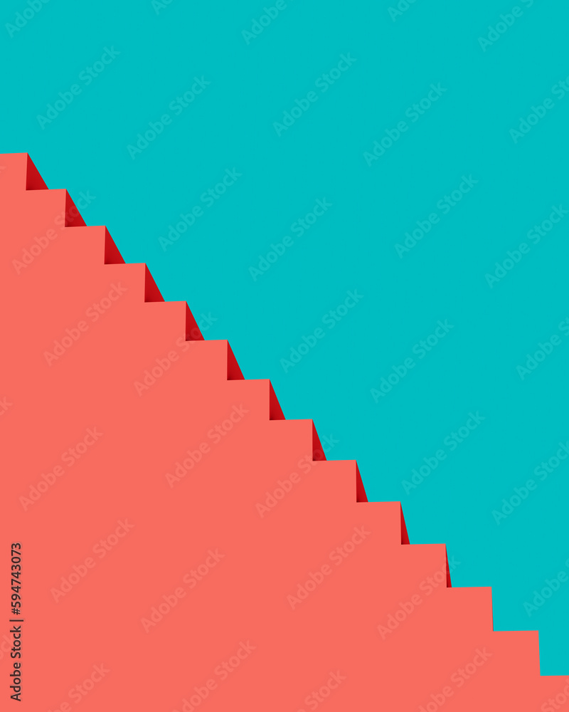 Red Sunny Steps Staircase Blue Turquoise Sky Summer Holiday Vacation Background 3d illustration render digital rendering Red Sunny Steps Staircase Blue Turquoise Sky Summer Holiday Vacation Background 3d illustration render digital rendering