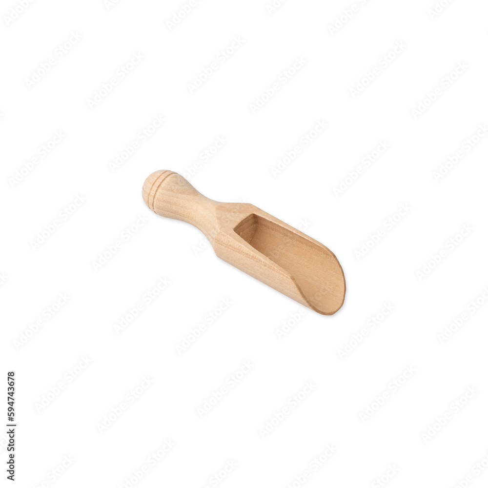 Wooden grain spoon isolated over white background Wooden grain spoon isolated over white background