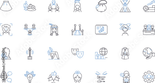 Equality line icons collection. Parity, Unity, Justice, Equity, Empowerment, Inclusivity, Fairness vector and linear illustration. Cooperation,Tolerance,Diversity outline signs set