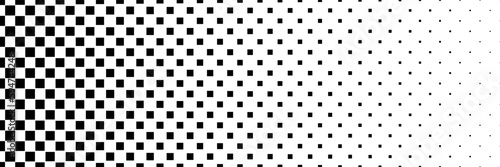 horizontal black halftone of square design for pattern and background.