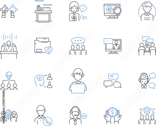 Craft profession line icons collection. Knitting, Sewing, Crocheting, Quilting, Embroidery, Pottery, Calligraphy vector and linear illustration. Woodworking,Jewelry-making,Glassblowing outline signs